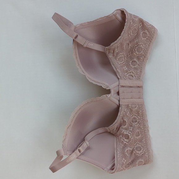 Aerie Real Happy Plunge Crochet Lace Underwire Bra 36D Pink Tan Purple - Picture 13 of 16